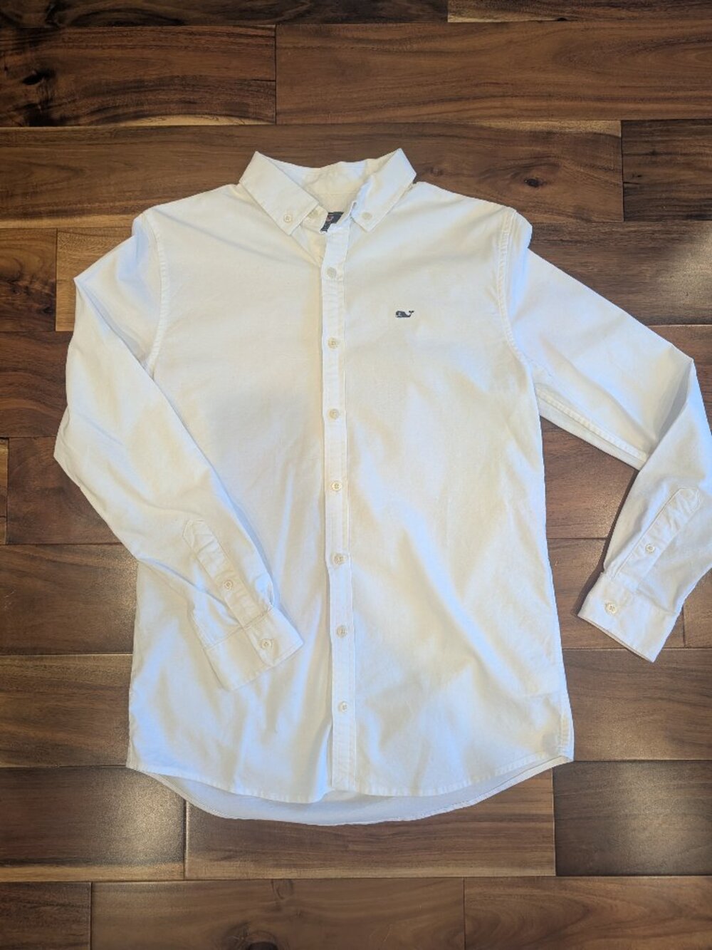 Boys Vineyard Vines "Whale " Long Sleeve Button Down Dress Shirt - White - XL